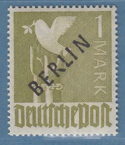 Berlin Schwarzaufdruck 1 Mark Mi.-Nr. 17a einwandfrei **, geprüft Schlegel 