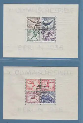 Dt. Reich 1936 Olympia-Blockpaar mit Tages-O NEUß gepr. SCHLEGEL D. BPP selten !