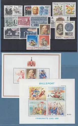 Norwegen Briefmarken-Jahrgang 1988 komplett postfrisch ** / MNH 