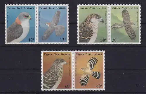 Papua-Neuguinea Greifvögel Mi.-Nr. 497-502  Satz 6 Werte kpl.  ** / MNH