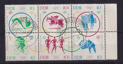 DDR 1964 Olympia-6er-Block Mi.-Nr. 1039-1044 gest. BORNA BZ LEIPZIG