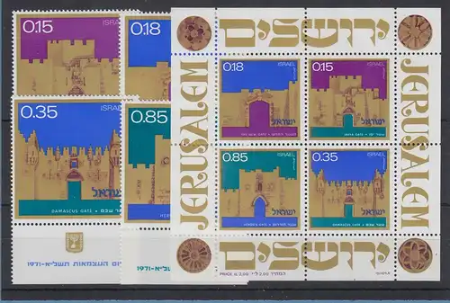 Israel 1971 Stadttore von Jerusalem Mi.-Nr. 503-06 und Block 8 **