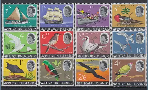 Pitcairn Islands 1974 Schiffe und Vögel Mi-Nr. 39-50 (ohne 51) postfrisch **