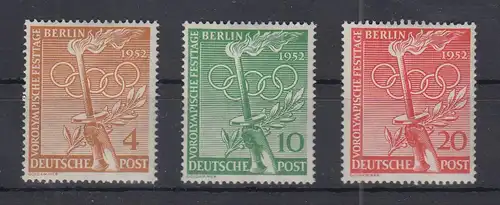 Berlin 1952 Vorolympische Festtage, Mi.-Nr. 88-90 Satz kpl. **