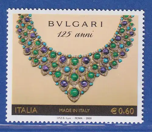 Italien 2009 Made in Italy BULGARI 125 Jahre, Collier Mi.-Nr. 3290 ** 