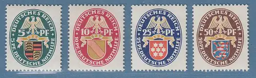 Dt. Reich 1926 Nothilfe Landes-Wappen  Mi.-Nr. 398-401 Satz 4 Werte ** 