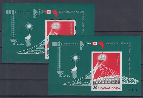 Ungarn 1976 Olympische Spiele Montreal  Mi.-Nr. Block 119 A und B  **
