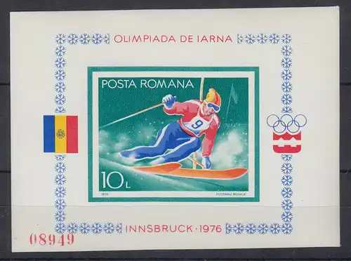 Rumänien 1976 Olympische Spiele Innsbruck  Mi.-Nr. Block 129 **