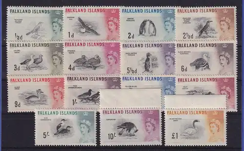 Falkland-Inseln 1960 Einheimische Vögel Mi.-Nr. 123-137 postfrisch **