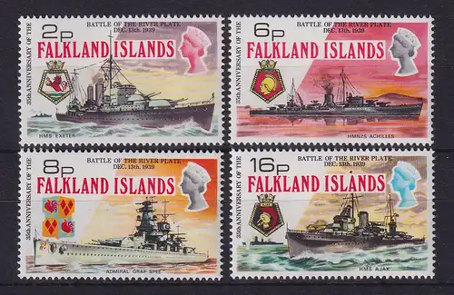 Falkland-Inseln 1974 Gefecht vor dem Río de la Plata Mi.-Nr. 232-235 **