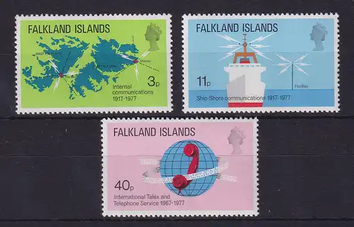 Falkland-Inseln 1977 Kommunikationswesen Mi.-Nr. 252-254 postfrisch **