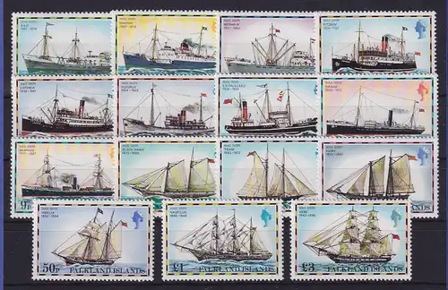 Falkland-Inseln 1978 Postschiffe Mi.-Nr. 255-269 I postfrisch **