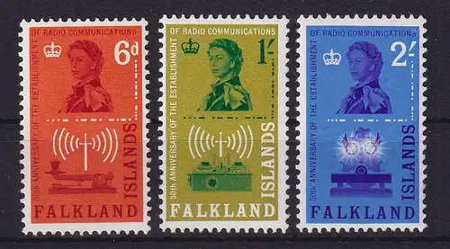 Falkland-Inseln 1962 Funkkommunikation Mi.-Nr. 138-140 postfrisch **