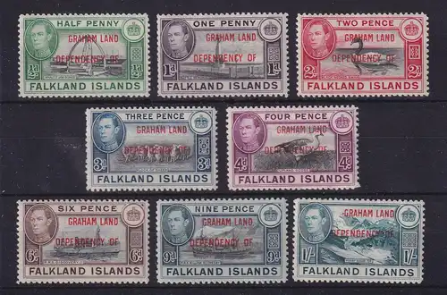 Falkland-Inseln Abhängige Gebiete Graham-Land 1944 Mi.-Nr. A1 - A8 postfrisch **