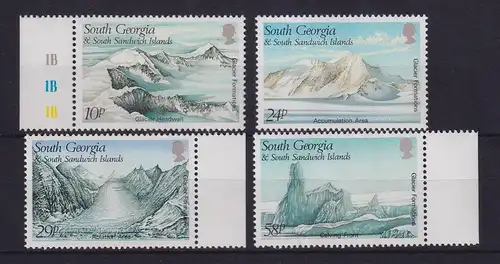 Südgeorgien und Süd-Sandwich-Inseln 1989 Gletscher Mi.-Nr. 176-179 postfrisch **