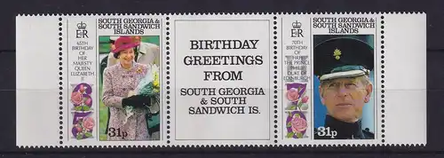 Südgeorgien und Süd-Sandwich-Inseln 1991 Geburtstag der Queen Mi.-Nr. 190-191 **