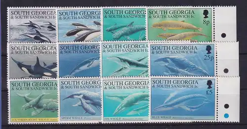 Südgeorgien und Süd-Sandwich-Inseln 1994 Wale und Delfine Mi-Nr. 219-230 **