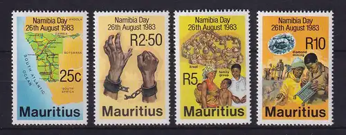 Mauritius 1983 Namibia-Tag Mi.-Nr. 562-565 postfrisch **