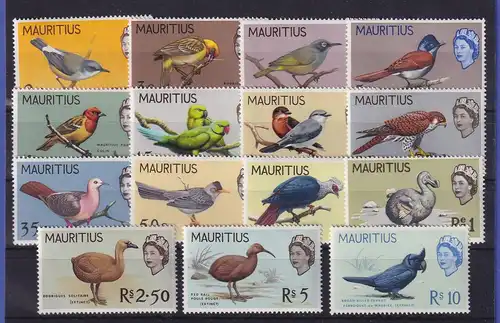 Mauritius 1965 Vögel Mi.-Nr. 268-282 postfrisch **