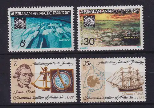 Australische Antarktis 1971/72 Antarktisvertrag James Cook Mi.-Nr.19-20,21-22 **