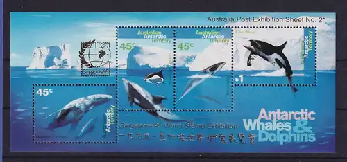 Australische Antarktis 1995 Singapore'95 Wale Delfine Mi.-Nr. Block 1 I  **