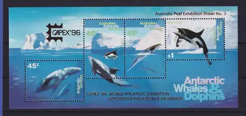 Australische Antarktis 1995 CAPEX'96 Wale Delfine Mi.-Nr. Block 1 II  **