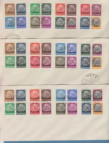 Dt. Reich 1941 Elsass, Lothringen, Luxemburg jew. Hindenburg-Satz auf Umschlag