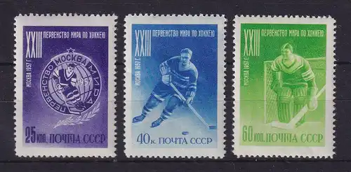 Sowjetunion 1957 Eishockey-Weltmeisterschaft Mi.-Nr. 1919-1921 A postfrisch **