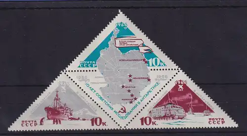 Sowjetunion 1966 Antarktisforschung Mi.-Nr. 3181-3183 postfrisch **