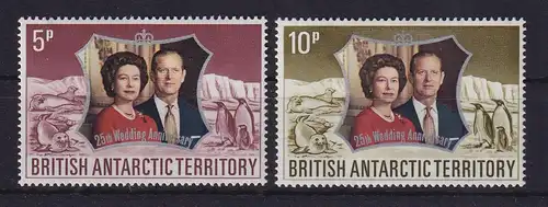 Britische Antarktis 1972 Royale Silberhochzeit Mi.-Nr. 43-44 postfrisch **