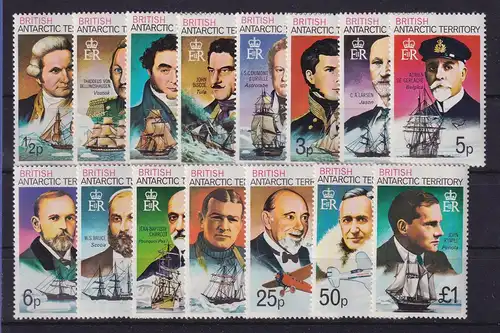 Britische Antarktis 1973 Antarktisforscher Mi.-Nr. 45-59 X postfrisch **