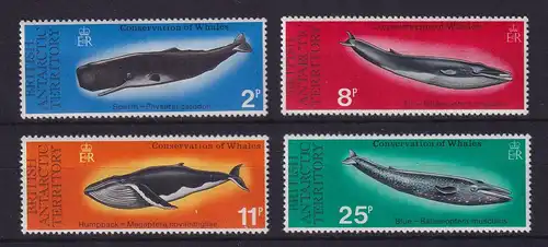 Britische Antarktis 1977 Wale Mi.-Nr. 64-67 postfrisch **