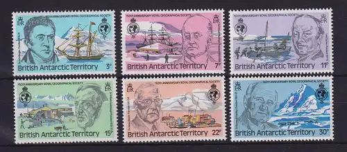 Britische Antarktis 1980 Royal Geographical Society Mi.-Nr. 78-83 postfrisch **