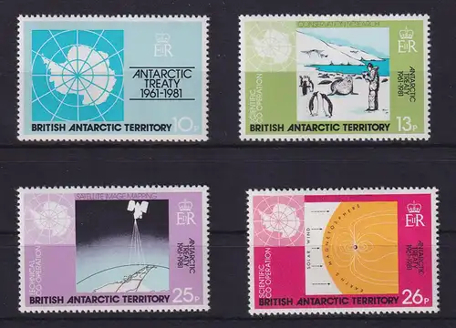 Britische Antarktis 1981 Antarktisvertrag Mi.-Nr. 84-87 postfrisch **