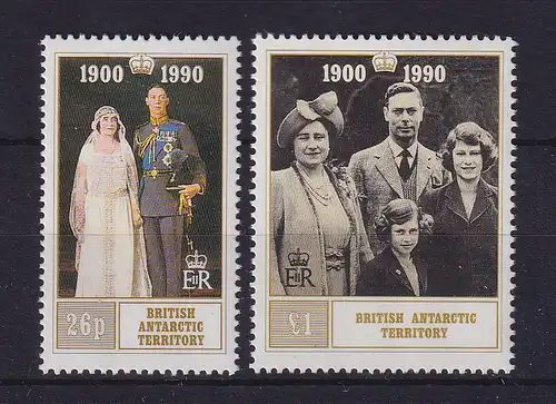 Britische Antarktis 1990 Queen Mom 90. Geburtstag Mi.-Nr. 171-172 postfrisch **