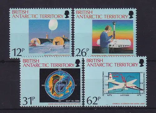 Britische Antarktis 1991 Ozonloch Mi.-Nr. 177-180 Unterrandstücke **