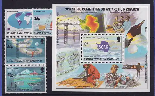 Britische Antarktis 1996 Antarktisforschung Mi.-Nr. 245-248 und Block 3 **
