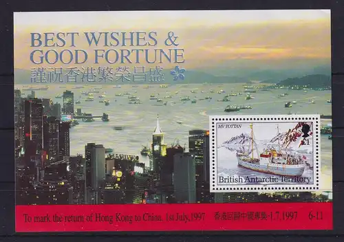 Britische Antarktis 1997 Rückgabe von Hongkong Mi.-Nr. Block 6 **