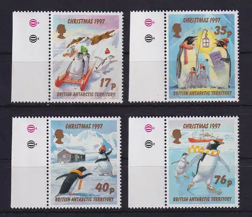 Britische Antarktis 1997 Weihnachten Mi.-Nr. 259-262 Seitenrandstücke **