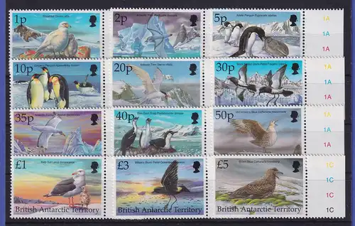 Britische Antarktis 1998 Vögel der Antarktis Mi.-Nr. 276-287 postfrisch **