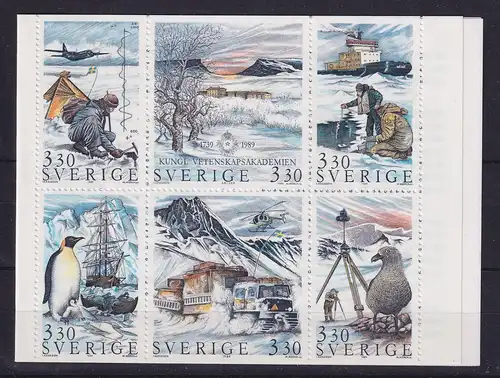 Schweden 1989 Polarforschung Mi.-Nr. 1553-1558 (Markenheftchen MH-141) **