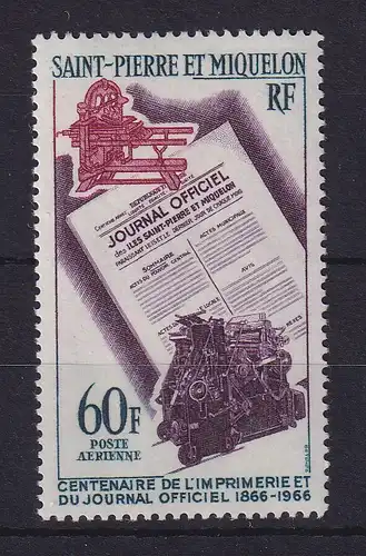 St. Pierre und Miquelon 1966 Jahrestag des offiziellen Journals Mi.-Nr. 417 ** 