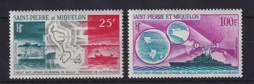 St. Pierre und Miquelon 1967 Besuch von Präsident de Gaulle Mi.-Nr. 418-419 ** 