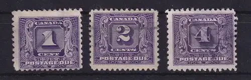 Kanada 1930 Portomarken Mi.-Nr. 6-8 gestempelt