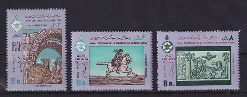 Iran 1970 Achämeniden- und Sassanidenzeit Mi.-Nr. 1487-1489 postfrisch ** 