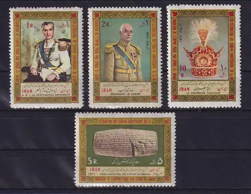 Iran 1971 Gründungstag des Persischen Reiches Mi.-Nr. 1526-1529 postfrisch ** 