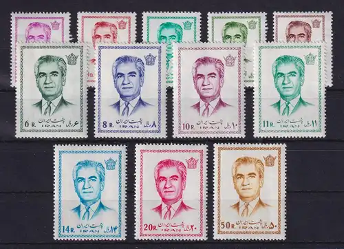Iran 1971 Mohammad Rezā Shāh Pahlavī Mi.-Nr. 1534-1545 postfrisch ** 