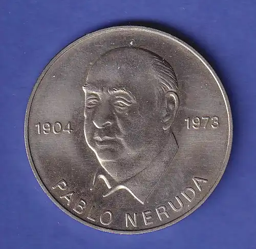 DDR 1973 Medaille Pablo Neruda große Ausführung 40 mm