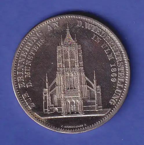 Medaille zur Vollendung des Ulmer Münsterturms, geprägt aus Dachkupfer 1923