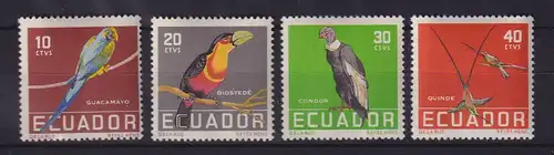 Ecuador 1958 Vögel Mi.-Nr. 956-959 postfrisch ** 